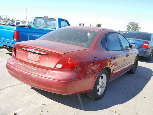 1FAFP55UX2G267905 - 2002 FORD TAURUS SES RED photo 4