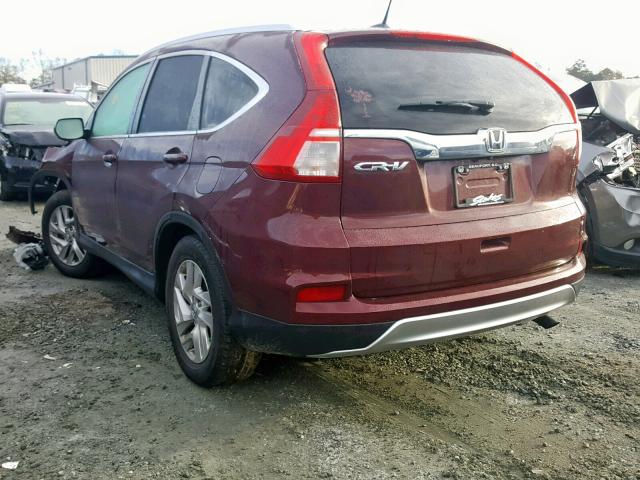 2HKRM3H75FH528644 - 2015 HONDA CR-V EXL MAROON photo 3