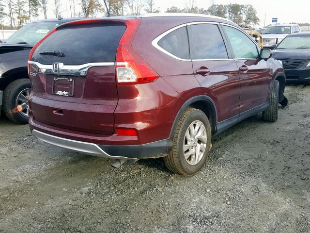 2HKRM3H75FH528644 - 2015 HONDA CR-V EXL MAROON photo 4