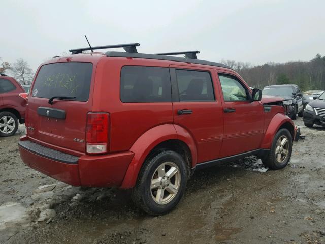 1D8GU28K37W656254 - 2007 DODGE NITRO SXT RED photo 4