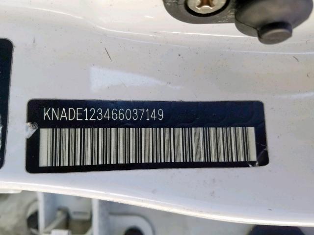 KNADE123466037149 - 2006 KIA RIO WHITE photo 10