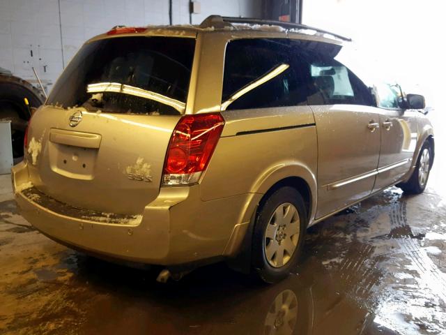 5N1BV28U56N119344 - 2006 NISSAN QUEST S TAN photo 4