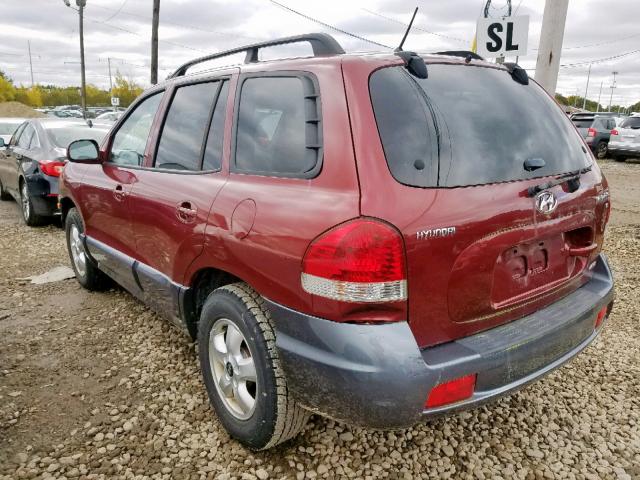 KM8SC73D65U875876 - 2005 HYUNDAI SANTA FE G BURGUNDY photo 3