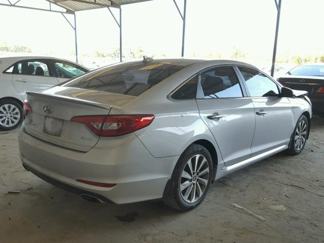 5NPE34AF3FH181274 - 2015 HYUNDAI SONATA SPO SILVER photo 4