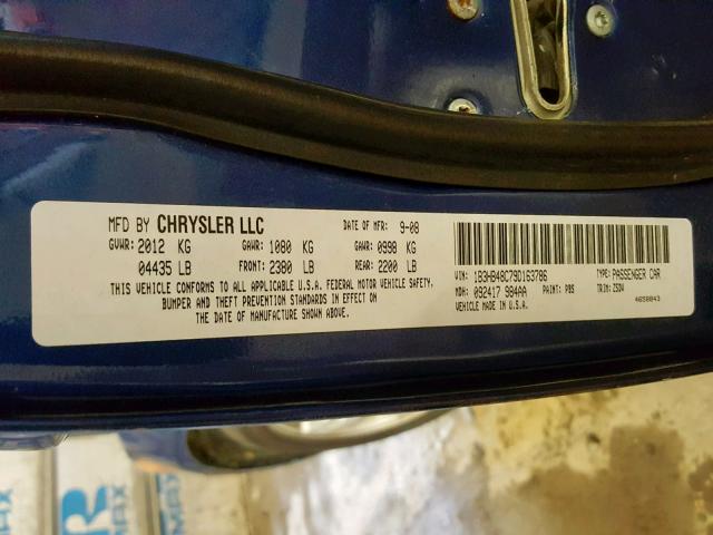 1B3HB48C79D163786 - 2009 DODGE CALIBER SX BLUE photo 10