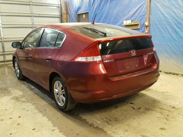 JHMZE2H77AS004962 - 2010 HONDA INSIGHT EX RED photo 3