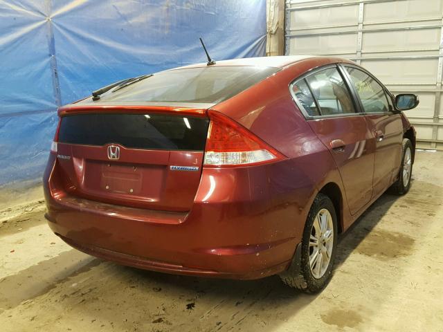 JHMZE2H77AS004962 - 2010 HONDA INSIGHT EX RED photo 4