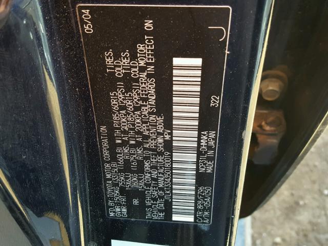 JTLKT334350180019 - 2005 TOYOTA SCION XB Қара фото 10