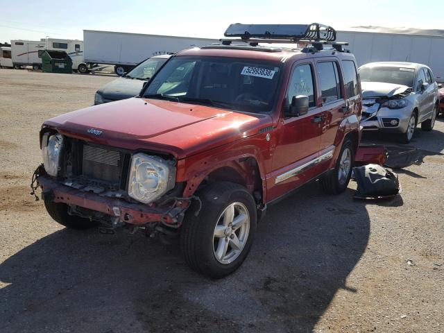 1J8GN58K78W148117 - 2008 JEEP LIBERTY LI RED photo 2