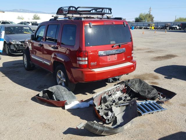 1J8GN58K78W148117 - 2008 JEEP LIBERTY LI RED photo 3