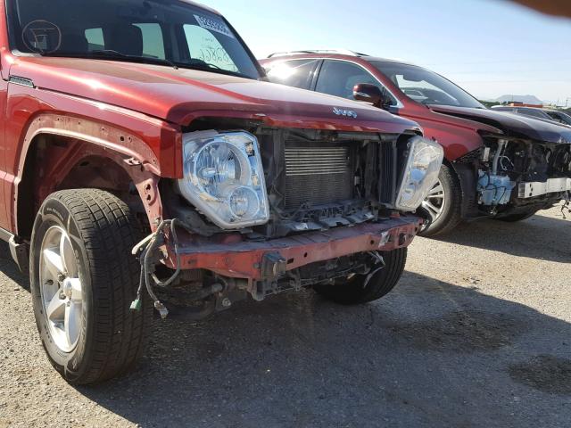 1J8GN58K78W148117 - 2008 JEEP LIBERTY LI RED photo 9