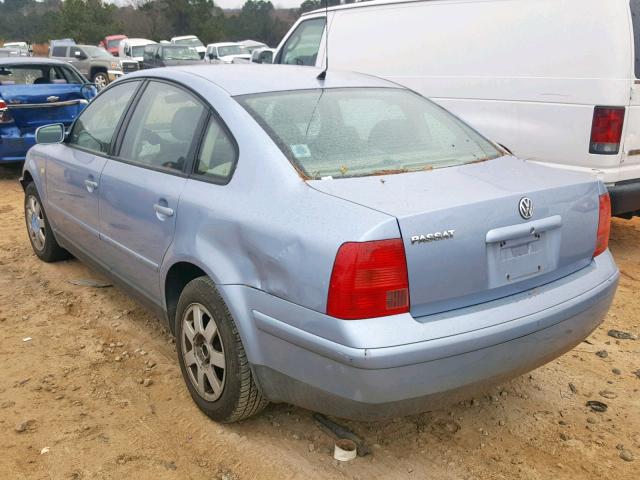 WVWMA63B1XE497829 - 1999 VOLKSWAGEN PASSAT GLS BLUE photo 3