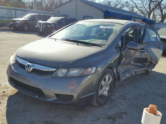 2HGFA16589H321391 - 2009 HONDA CIVIC LX GRAY photo 2