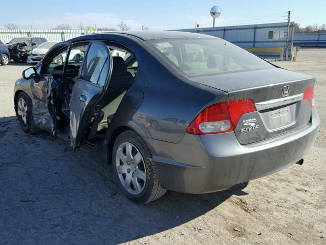 2HGFA16589H321391 - 2009 HONDA CIVIC LX GRAY photo 3