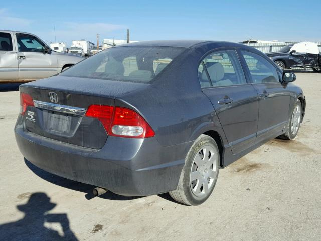 2HGFA16589H321391 - 2009 HONDA CIVIC LX GRAY photo 4