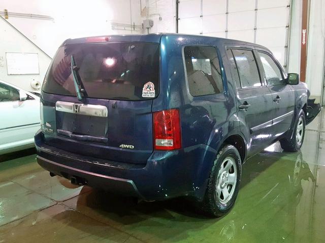 5FNYF48239B024189 - 2009 HONDA PILOT LX BLUE photo 4