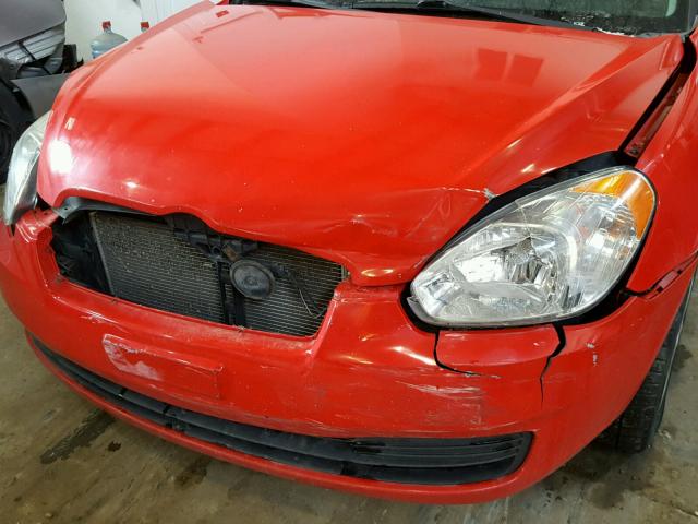 KMHCN35C58U100663 - 2008 HYUNDAI ACCENT BAS RED photo 9