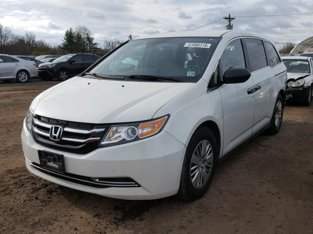 5FNRL5H28EB116458 - 2014 HONDA ODYSSEY LX WHITE photo 2