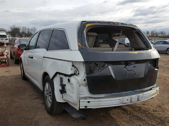 5FNRL5H28EB116458 - 2014 HONDA ODYSSEY LX WHITE photo 3