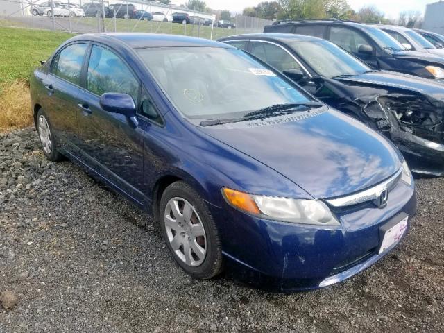 1HGFA16538L015068 - 2008 HONDA CIVIC LX BLUE photo 1