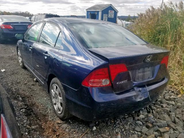 1HGFA16538L015068 - 2008 HONDA CIVIC LX BLUE photo 3