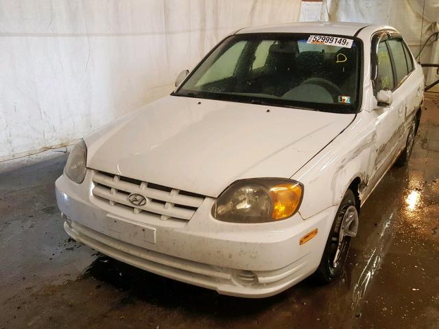 KMHCG45C93U461919 - 2003 HYUNDAI ACCENT GL WHITE photo 2