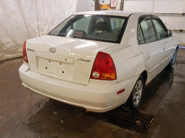 KMHCG45C93U461919 - 2003 HYUNDAI ACCENT GL WHITE photo 4