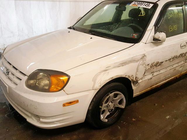 KMHCG45C93U461919 - 2003 HYUNDAI ACCENT GL WHITE photo 9