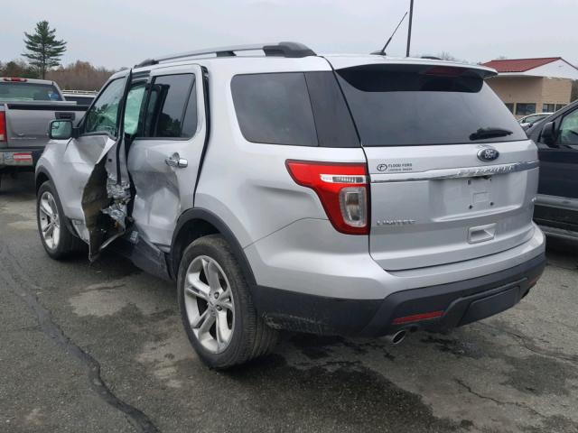 1FM5K8F80FGC55058 - 2015 FORD EXPLORER L SILVER photo 3