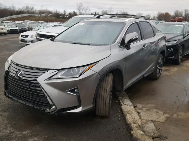 2T2BGMCA3HC012320 - 2017 LEXUS RX 450H SILVER photo 2