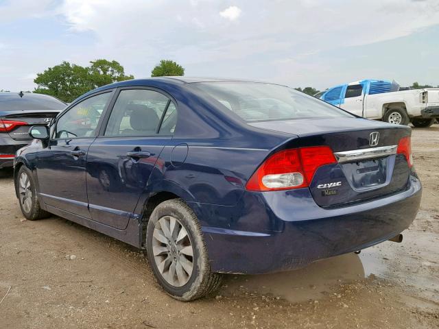 19XFA1F88AE005420 - 2010 HONDA CIVIC EX BLUE photo 3