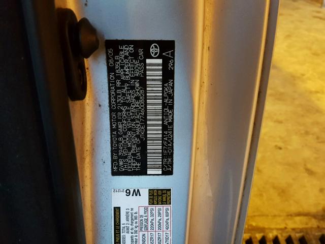 JTKDE177460088287 - 2006 TOYOTA SCION TC 银色 照片 10