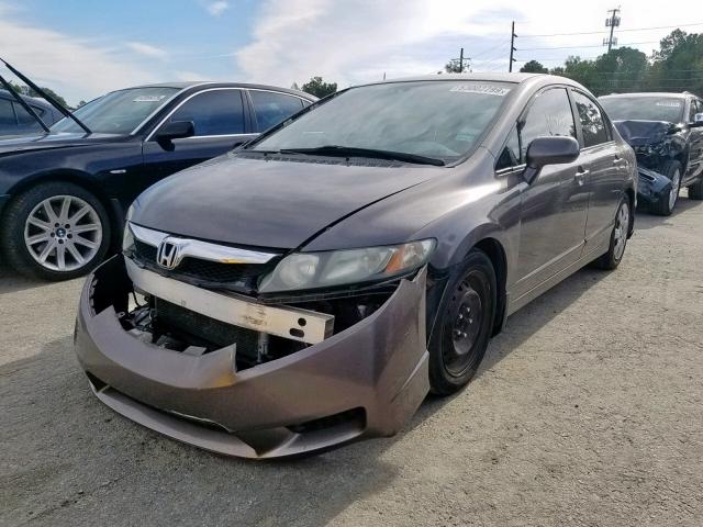 1HGFA16589L021434 - 2009 HONDA CIVIC LX GRAY photo 2