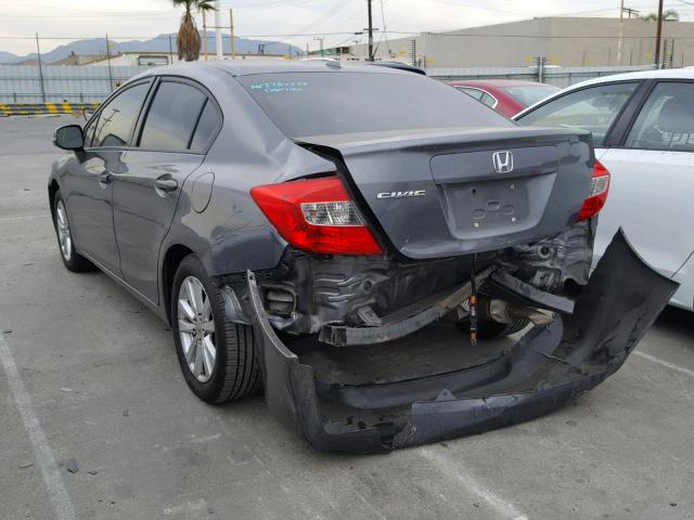 19XFB2F97CE305786 - 2012 HONDA CIVIC EXL GRAY photo 3