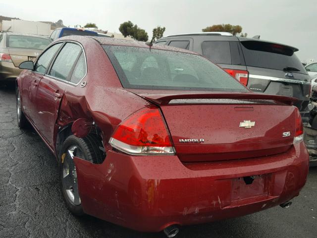 2G1WD58CX89255906 - 2008 CHEVROLET IMPALA SUP 红色 照片 3