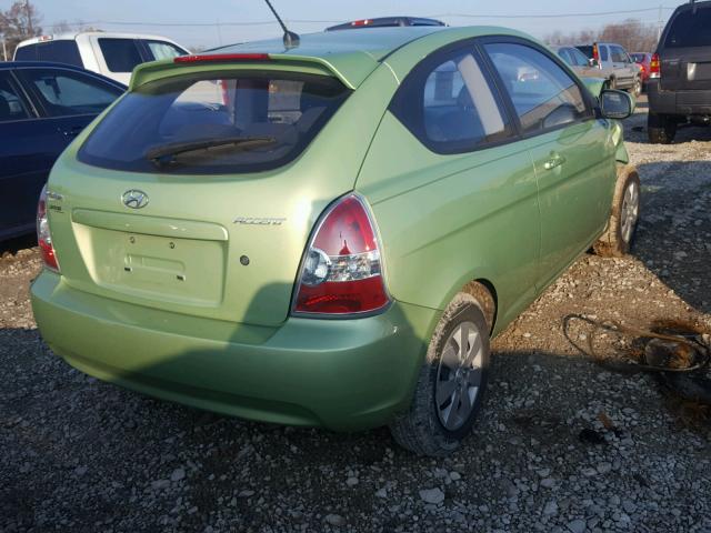 KMHCM3AC3AU178728 - 2010 HYUNDAI ACCENT BLU GREEN photo 4