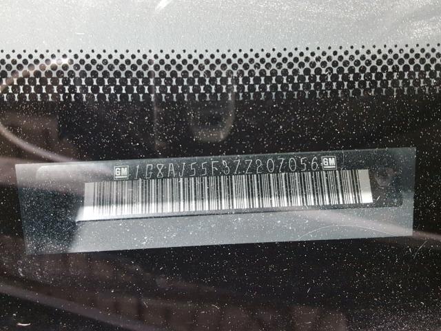 1G8AJ55F37Z207056 - 2007 SATURN ION LEVEL BLUE photo 10