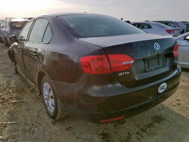 3VW2K7AJ2BM378854 - 2011 VOLKSWAGEN JETTA BASE 黑色 照片 3