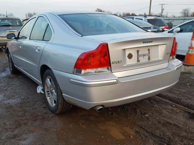YV1RS592362518114 - 2006 VOLVO S60 2.5T SILVER photo 3