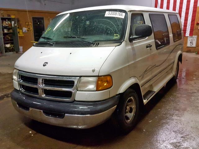 2B6HB11Y21K536265 - 2001 DODGE RAM VAN B1 WHITE photo 2