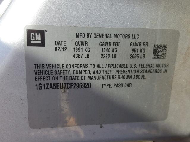 1G1ZA5EU7CF296920 - 2012 CHEVROLET MALIBU LS 银色 照片 10