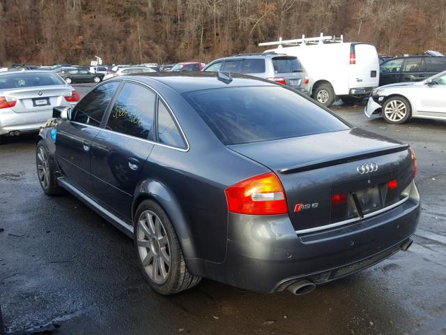 WUAPV64B83N905241 - 2003 AUDI RS6 GRAY photo 3