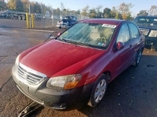 KNAFE222495599374 - 2009 KIA SPECTRA EX MAROON photo 2