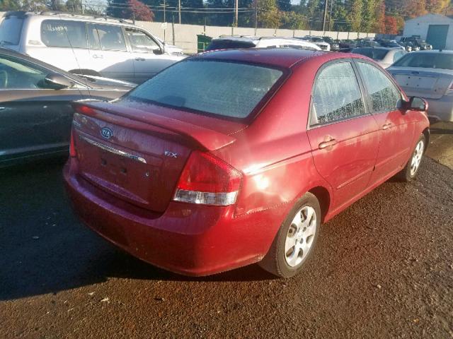 KNAFE222495599374 - 2009 KIA SPECTRA EX MAROON photo 4