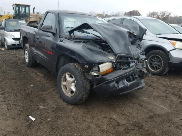 1B7FL26X4WS766618 - 1998 DODGE DAKOTA BLACK photo 1