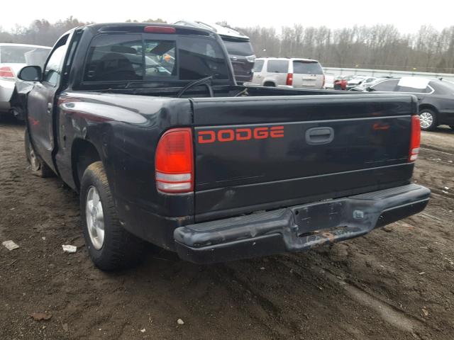 1B7FL26X4WS766618 - 1998 DODGE DAKOTA BLACK photo 3