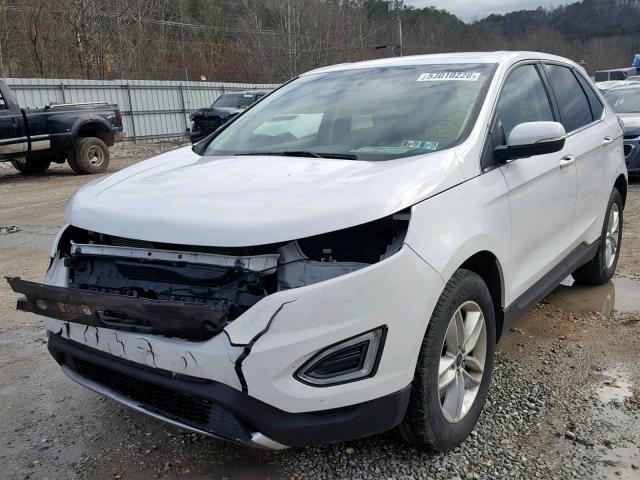 2FMPK4J96GBB10276 - 2016 FORD EDGE SEL WHITE photo 2