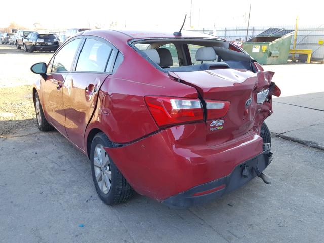 KNADN4A3XD6178629 - 2013 KIA RIO EX RED photo 3