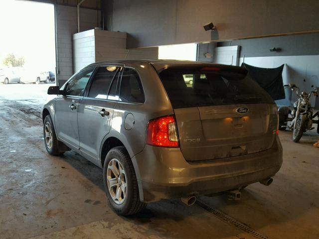 2FMDK4JC6EBA61964 - 2014 FORD EDGE SEL GRAY photo 3