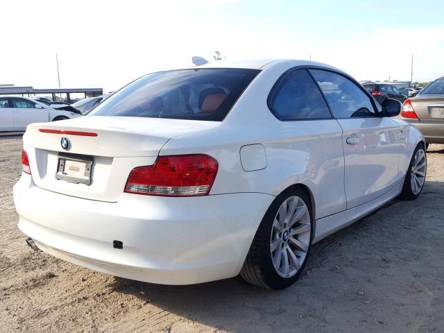 WBAUP7C54BVP21227 - 2011 BMW 128 I WHITE photo 4